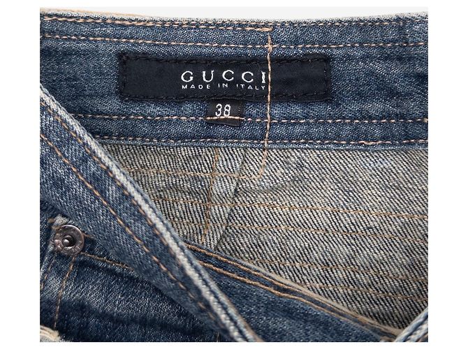 Gucci by Tom Ford SS02 Flared Sanded Bootcut Denim Jeans Blau - Ansicht 5