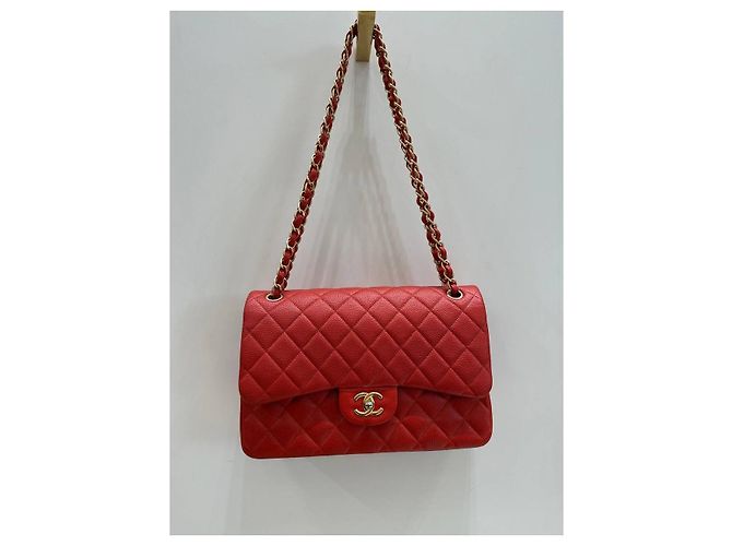 Sac Chanel Red Caviar Jumbo Double Flap d'occasion - vue 12