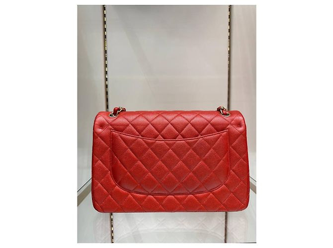 Sac Chanel Red Caviar Jumbo Double Flap d'occasion - vue 2