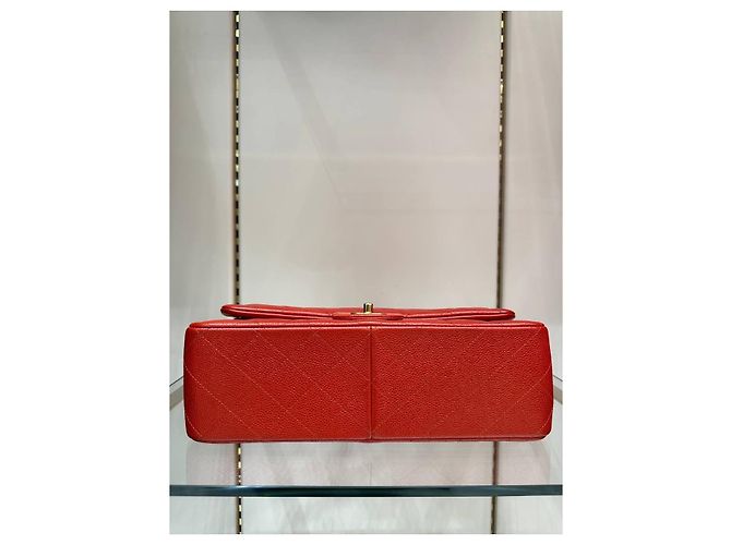 Sac Chanel Red Caviar Jumbo Double Flap d'occasion - vue 3