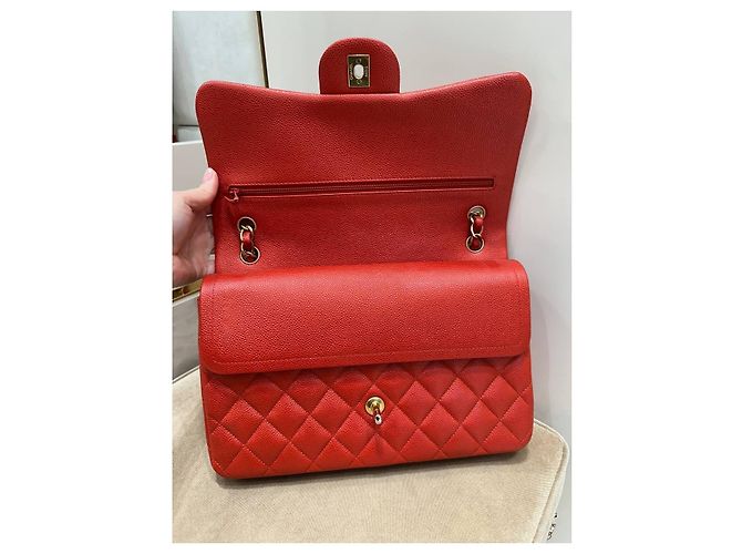 Sac Chanel Red Caviar Jumbo Double Flap d'occasion - vue 4