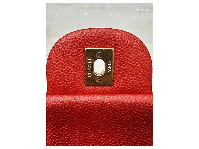 Sac Chanel Red Caviar Jumbo Double Flap d'occasion - vue 5