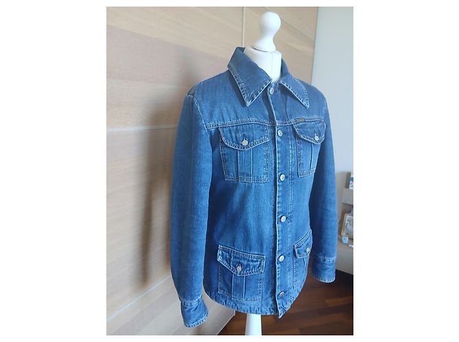 Diesel Jeansjacke mit Shearling-Futter Braun Blau - Ansicht 2