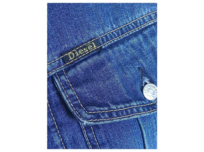 Diesel Jeansjacke mit Shearling-Futter Braun Blau - Ansicht 4