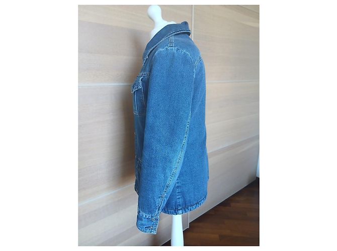 Diesel Jeansjacke mit Shearling-Futter Braun Blau - Ansicht 5