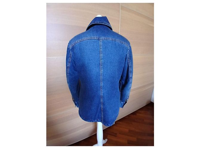 Diesel Jeansjacke mit Shearling-Futter Braun Blau - Ansicht 6