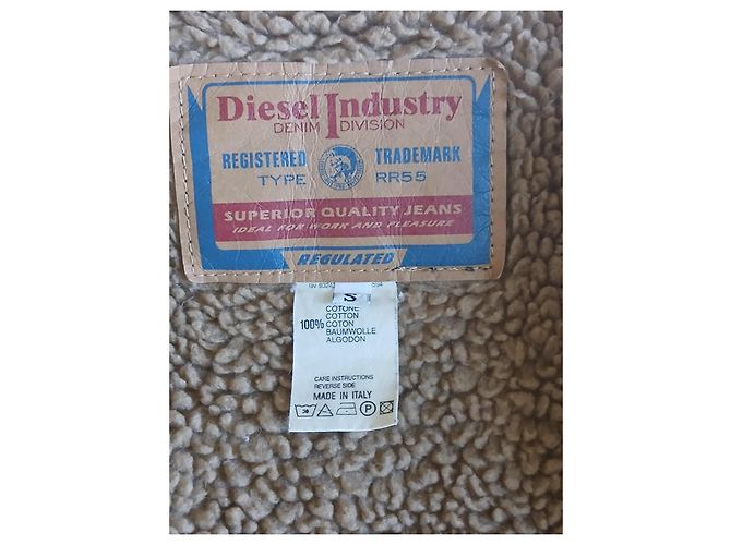 Diesel Jeansjacke mit Shearling-Futter Braun Blau - Ansicht 8