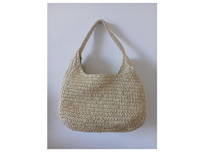 Calvin Klein Borsa Tote in Paglia Beige - vista 6
