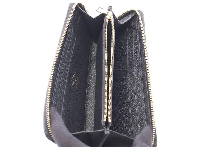 Louis Vuitton Portefeuille Clemence Monogram Empreinte Long Wallet Schwarz Roh - Ansicht 3