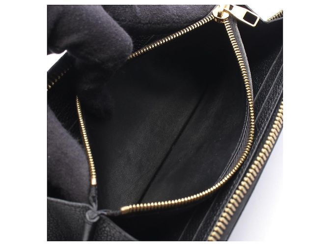 Louis Vuitton Portefeuille Clemence Monogram Empreinte Long Wallet Schwarz Roh - Ansicht 5