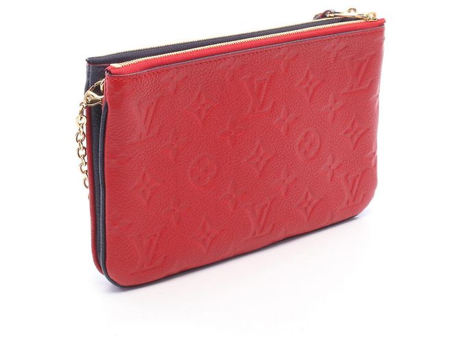 Louis Vuitton Pochette Double Zip Schultertasche Rot Marineblau - Ansicht 2