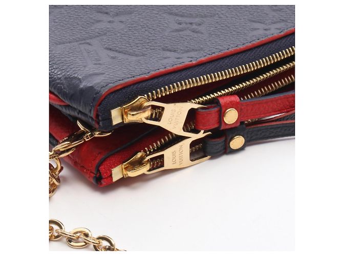 Louis Vuitton Pochette Double Zip Schultertasche Rot Marineblau - Ansicht 7