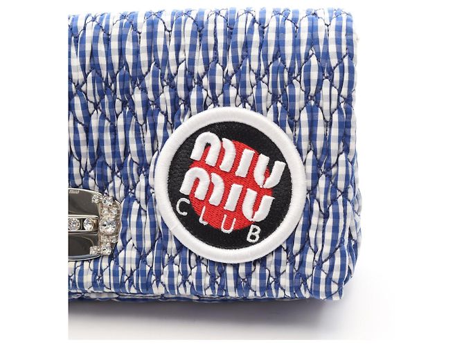 Miu Miu Matelassé 2-Way Shoulder Bag White Blue - view 10