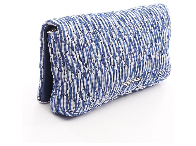 Miu Miu Matelassé 2-Way Shoulder Bag White Blue - view 2