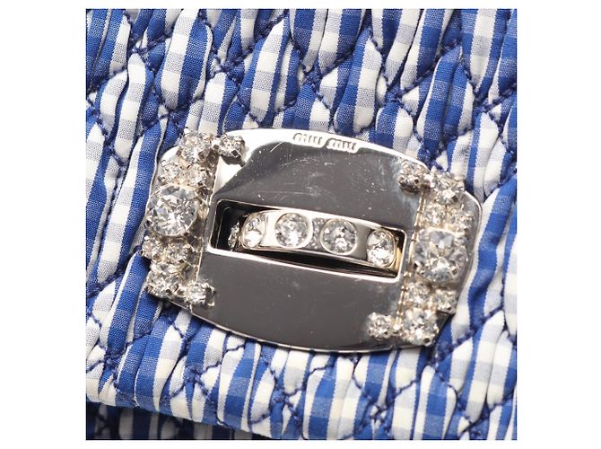 Miu Miu Matelassé 2-Way Shoulder Bag White Blue - view 6