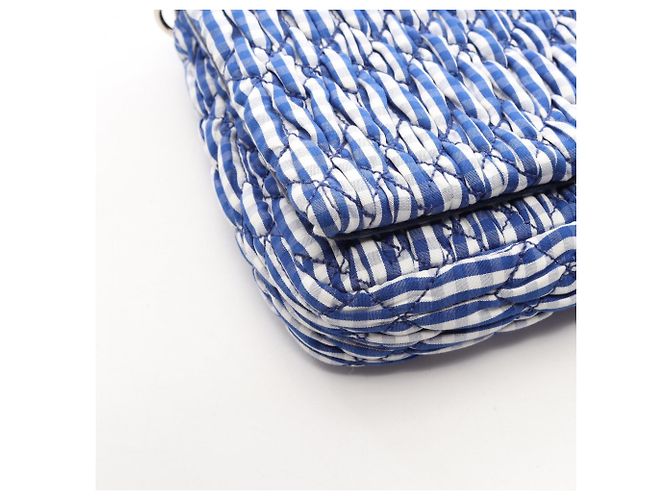 Miu Miu Matelassé 2-Way Shoulder Bag White Blue - view 8