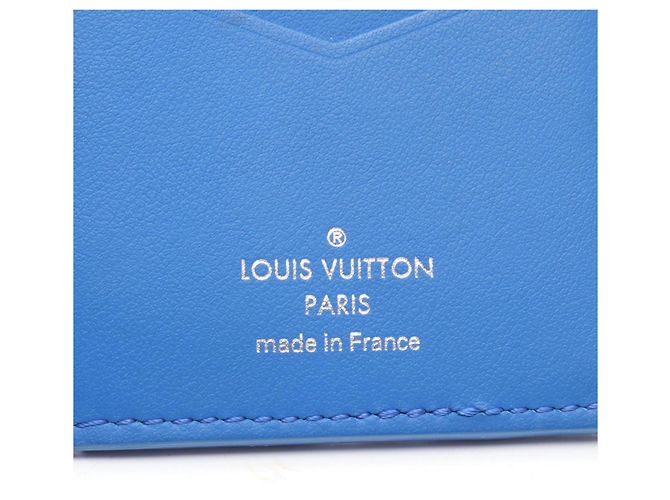 Organizer Portacarte in pelle blu neon Louis Vuitton - vista 4