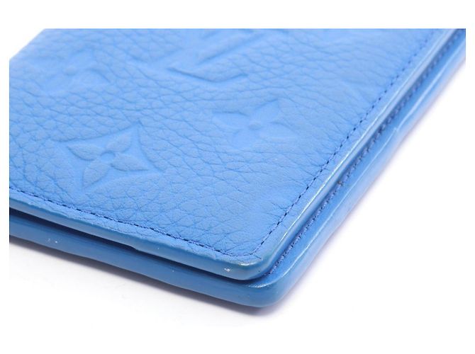 Organizer Portacarte in pelle blu neon Louis Vuitton - vista 7