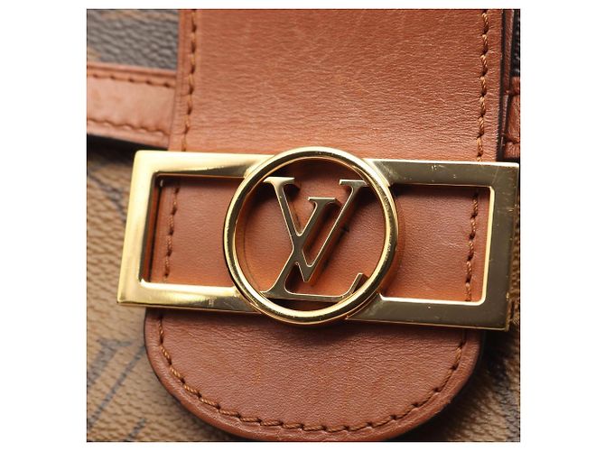 Borsa a tracolla Louis Vuitton Dauphine MM Monogram Reverse Marrone - vista 11