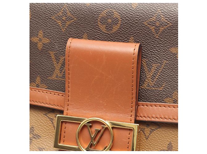 Borsa a tracolla Louis Vuitton Dauphine MM Monogram Reverse Marrone - vista 12
