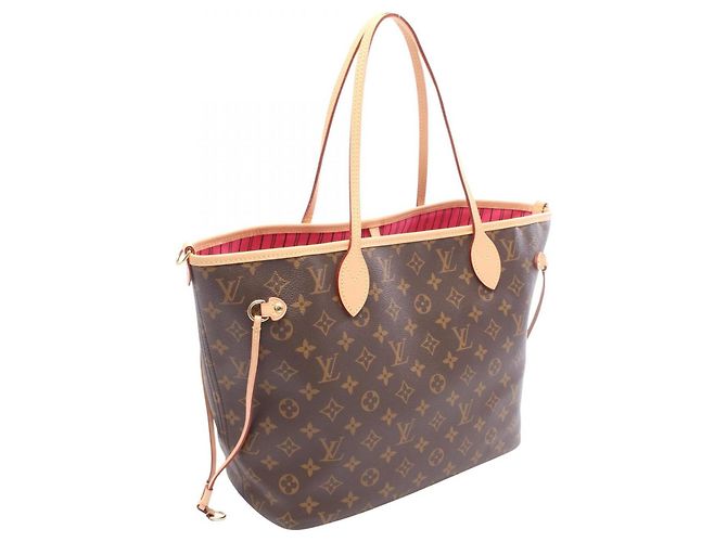 Borsa Tote Louis Vuitton Neverfull Inside Out MM Monogram Marrone Rosa - vista 2