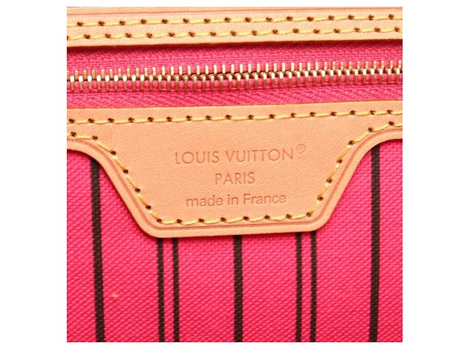 Borsa Tote Louis Vuitton Neverfull Inside Out MM Monogram Marrone Rosa - vista 4