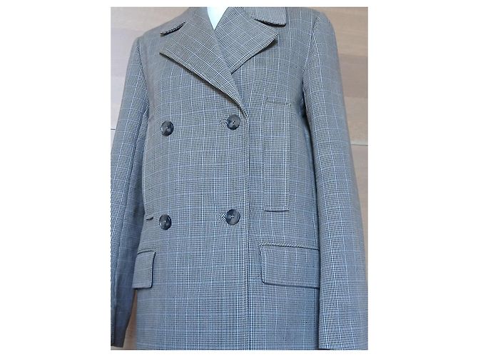 COS Zweireihiger Blazer Prince-of-Wales-Check - Beige Mehrfarben - Ansicht 4