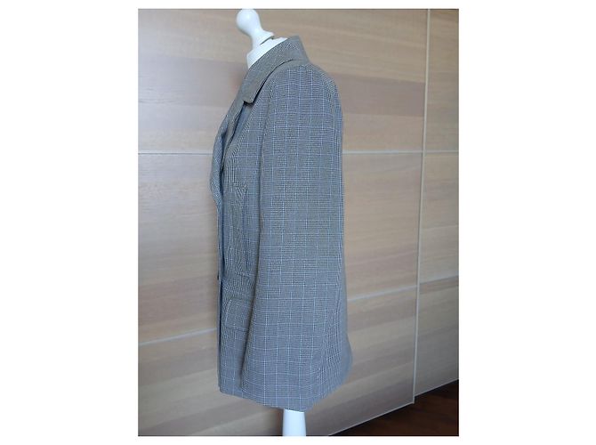 COS Zweireihiger Blazer Prince-of-Wales-Check - Beige Mehrfarben - Ansicht 5