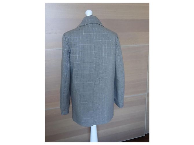 COS Zweireihiger Blazer Prince-of-Wales-Check - Beige Mehrfarben - Ansicht 6