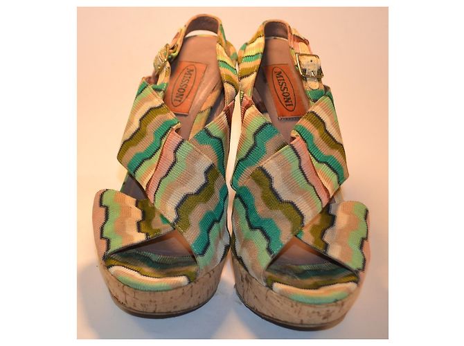 Sandali con zeppa Missoni Zig Zag Multicolore - vista 3