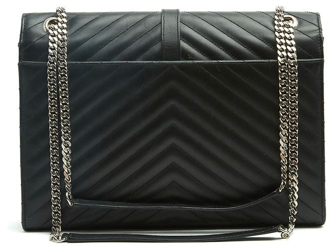 Saint Laurent College Large Borsa a Tracolla Pelle Matelassé Nera Nero - vista 4