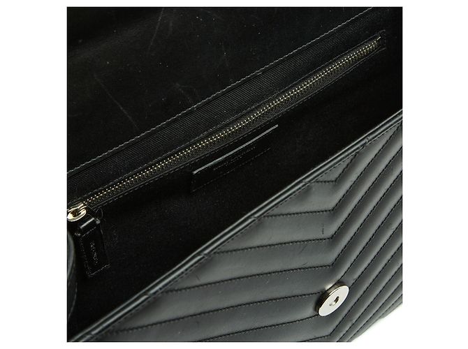 Saint Laurent College Large Borsa a Tracolla Pelle Matelassé Nera Nero - vista 7