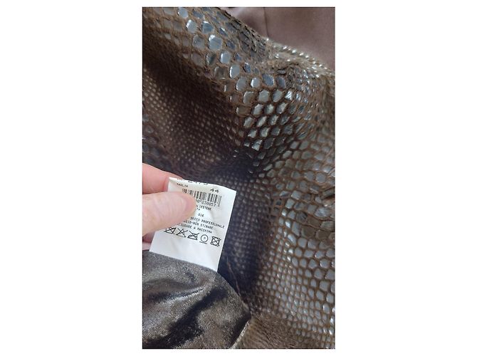 Giacca Giorgio Armani effetto pitone marrone - vista 8