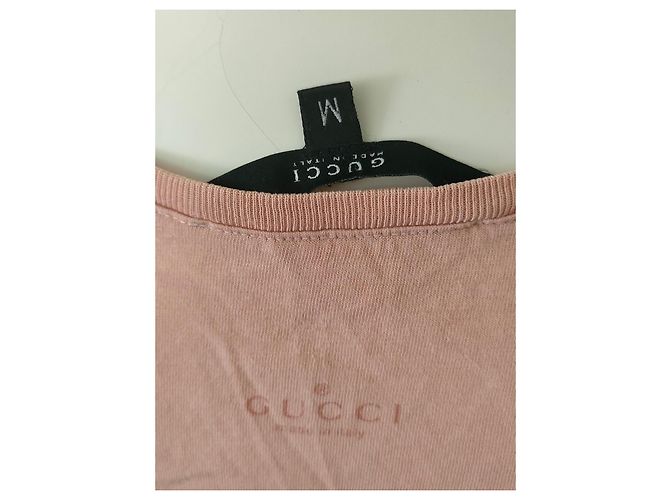 Gucci T-shirt gola V em algodão rosa - vista 2