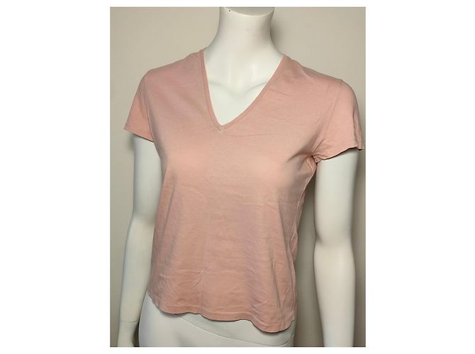 Gucci T-shirt gola V em algodão rosa - vista 3
