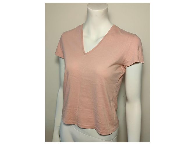 Gucci T-shirt gola V em algodão rosa - vista 4