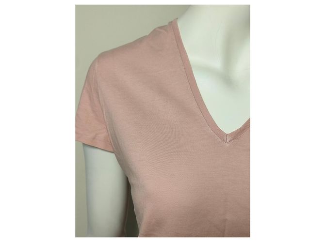 Gucci T-shirt gola V em algodão rosa - vista 5