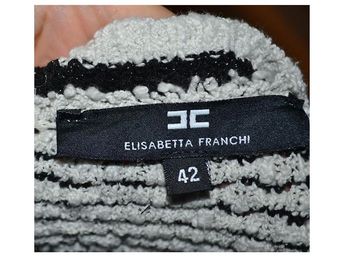 Elisabetta Franchi abito corto a maniche corte Nero Bianco - vista 5
