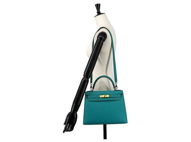 Hermès Borsa Hermes Kelly 28 in Blue Paon - vista 10