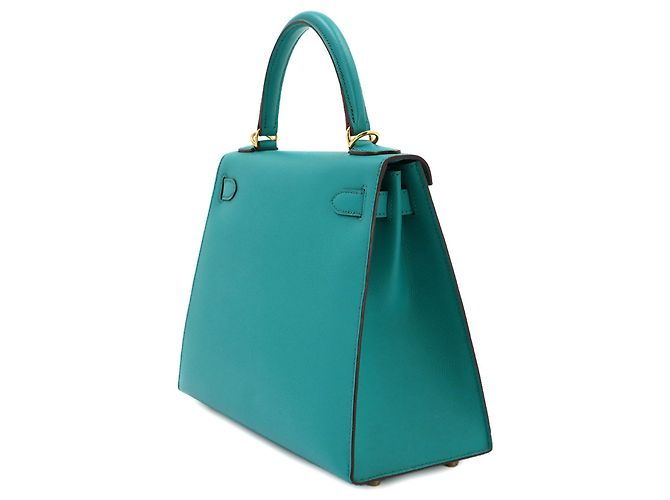 Hermès Borsa Hermes Kelly 28 in Blue Paon - vista 3