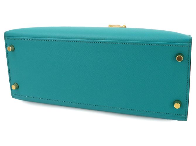 Hermès Borsa Hermes Kelly 28 in Blue Paon - vista 4