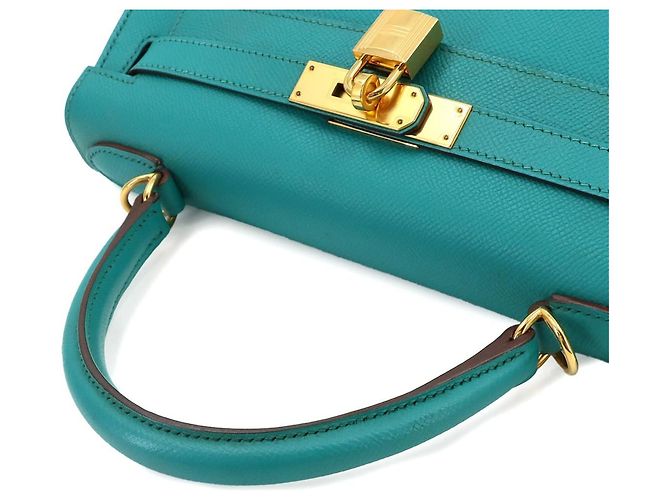 Hermès Borsa Hermes Kelly 28 in Blue Paon - vista 5