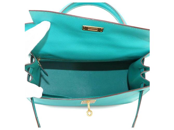 Hermès Borsa Hermes Kelly 28 in Blue Paon - vista 6