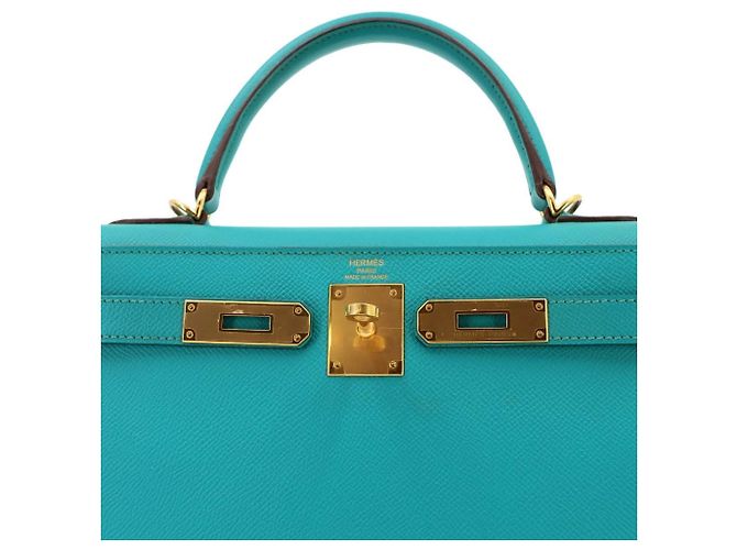 Hermès Borsa Hermes Kelly 28 in Blue Paon - vista 7