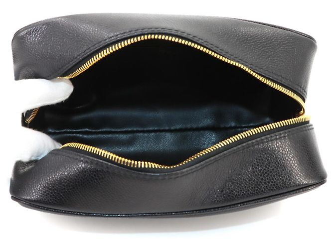 Pouch Chanel in pelle caviar nera - vista 6