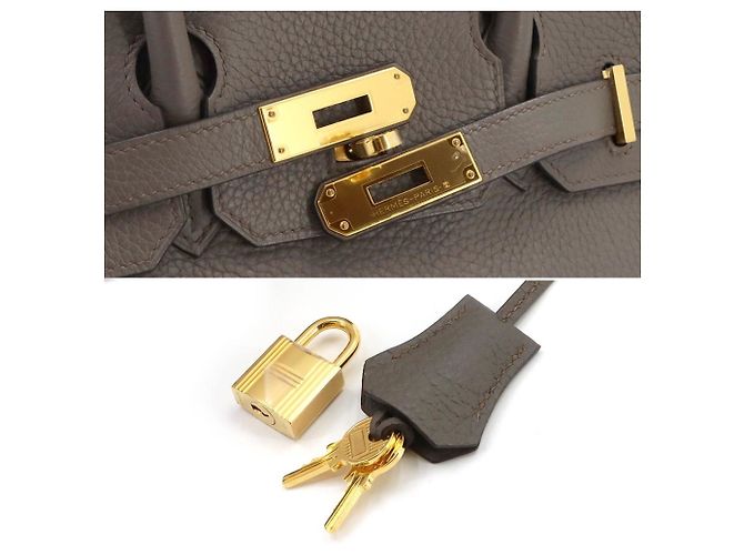 Hermès Borsa Hermes Birkin 30 in Etain Grigio - vista 8
