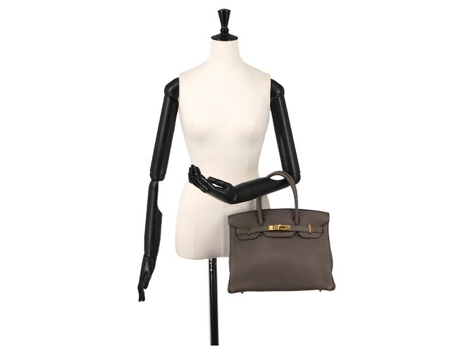 Hermès Borsa Hermes Birkin 30 in Etain Grigio - vista 9