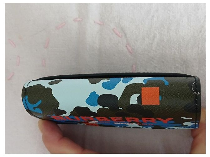 Burberry Camouflage Print Wallet Blue Green Orange - view 10