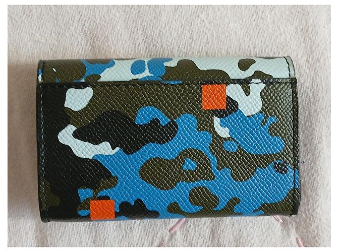 Burberry Camouflage Print Wallet Blue Green Orange - view 2