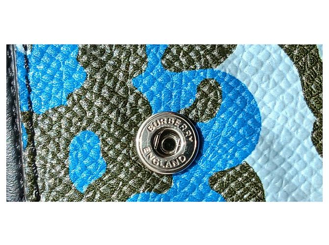 Burberry Camouflage Print Wallet Blue Green Orange - view 6